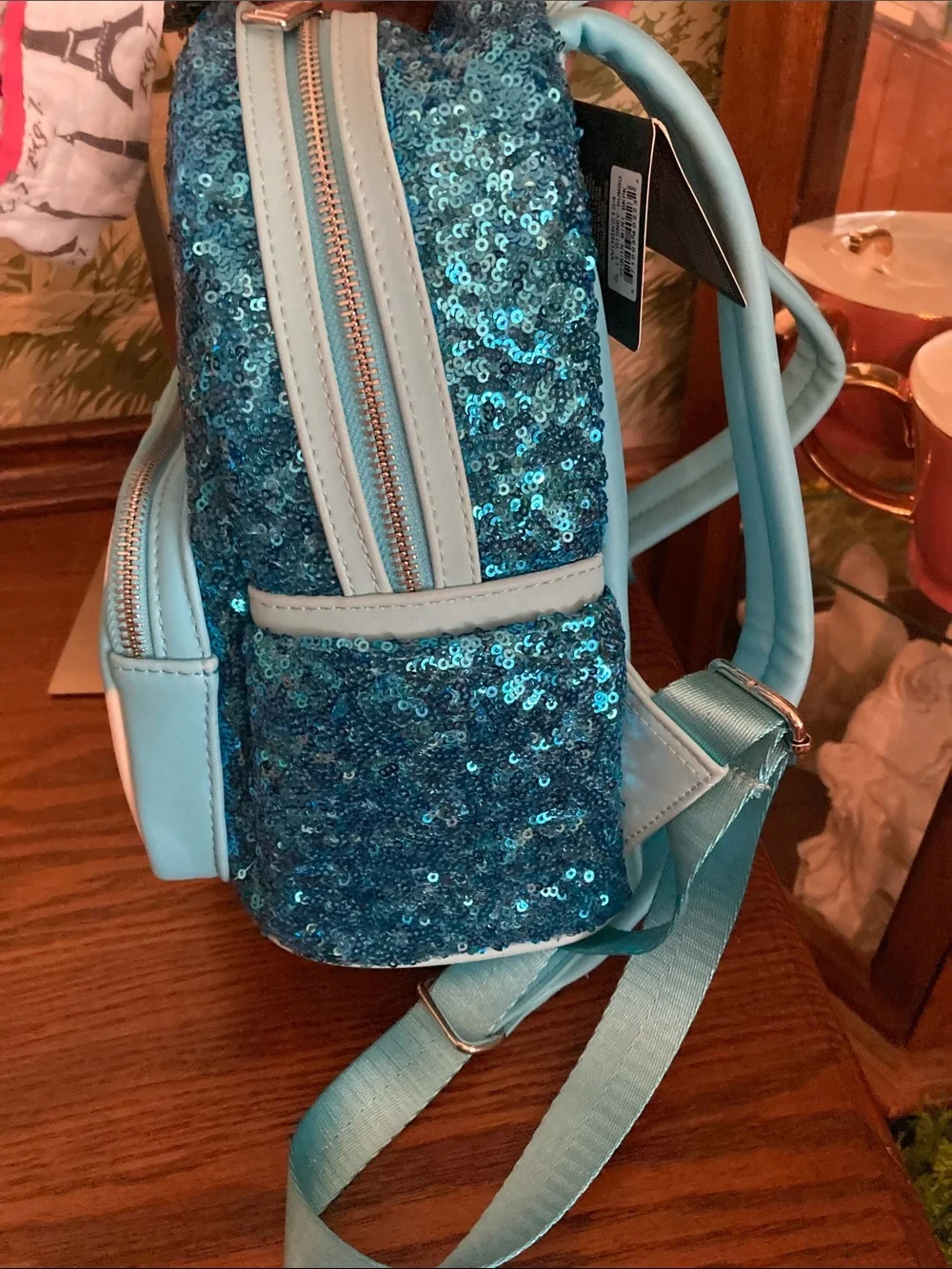 Loungefly + Disney Blue Sequin Dumbo “Soar” Backpack